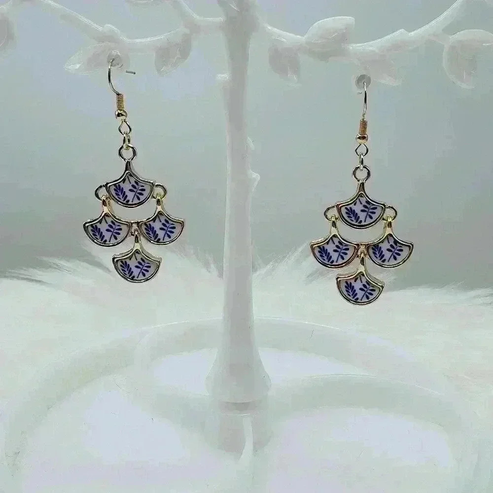 Chinese Style Floral Pattern Earrings